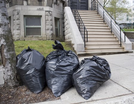 Types of commercial waste being sorted